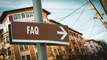 Obraz premium Street Sign to FAQ