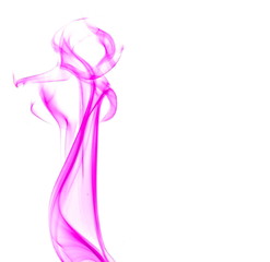 Purple smoke on white background