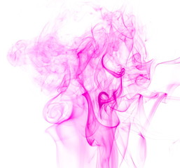 Purple smoke on white background