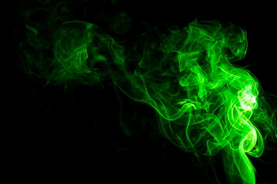 Green Smoke On Black Background