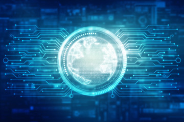 Obraz premium 2d illustration world map abstract background