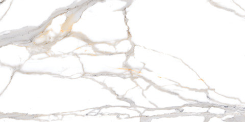 White marble texture background with grey-golden curly veins, carrara crystal marble for...