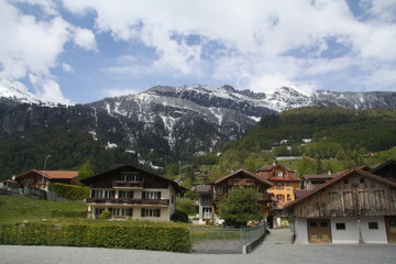 Fototapeta na wymiar A View of Brienz Town on Lake Brienz, Switzerland