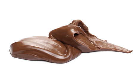 Cream chocolate spread isolated on white background