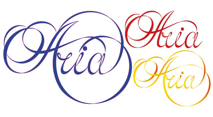 Name Aria, made in the vector for use in various purposes, from embroidery to printing business cards.