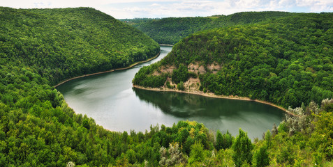 Dnister River Canyon. picturesque dawn