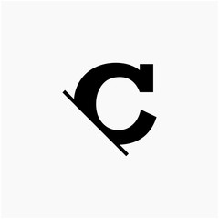 C Letter Logo Design with Creative Cut. simple design. graphic elegant and unique sliced design template Vector. - vector  shadow