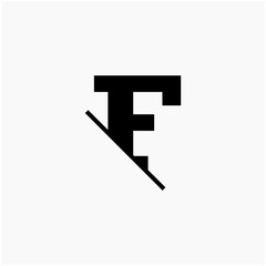 F Letter Logo Design with Creative Cut. simple design. graphic elegant and unique sliced design template Vector. - vector  shadow