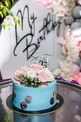 Beautiful big cake on a festive day