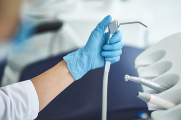 Close up of modern stomatological equipment in a dentistry