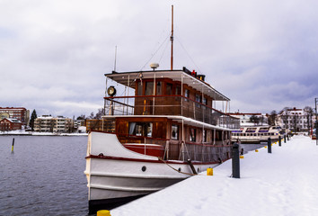 Savonlinna harbor. Steamship is the oldest steamer still doing daily sightseeing cruises on Lake Saimaa.