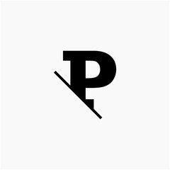 P Letter Logo Design with Creative Cut. simple design. graphic elegant and unique sliced design template Vector. - vector  shadow