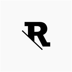 R Letter Logo Design with Creative Cut. simple design. graphic elegant and unique sliced design template Vector. - vector  shadow