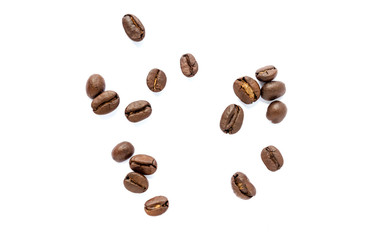 Naklejka premium Coffee beans. Isolated on a white background.