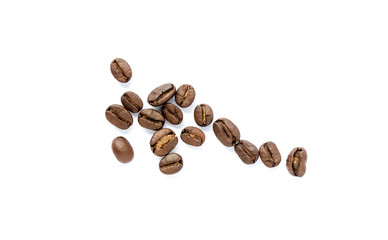 Naklejka premium Coffee beans. Isolated on a white background.