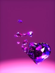 3d render. Heart on a bright background. Happy Valentine's Day. Wedding background.