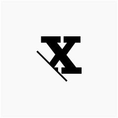 X Letter Logo Design with Creative Cut. simple design. graphic elegant and unique sliced design template Vector. - vector  shadow