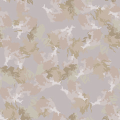 Desert camouflage of various shades of grey, beige, brown and green colors