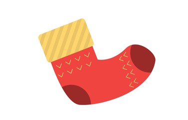 Christmas socks santa stocking secret traditional holiday decoration claus surprise vector illustration.