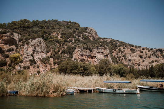  Lycian tombs in Dalyan, Turkey