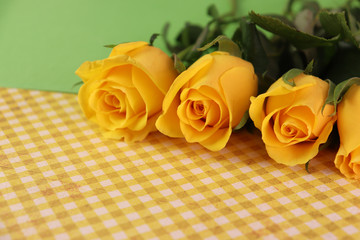 roses on green and yellow textured background with copy space for your text