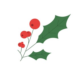 Holly berry leaves Christmas decoration