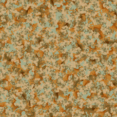 Rust camouflage of various shades of brown, orange, green and beige colors