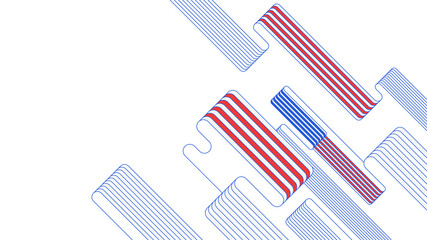 Red blue white stripe abstract background