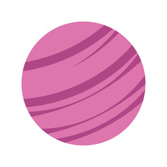 Pink space planet icon, colorful design