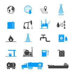 Oil and petrol icon set	