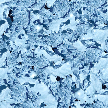 Winter camouflage of various shades of blue, black and white colors