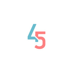 Number 45 logo design vector unique - obrazy, fototapety, plakaty