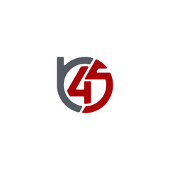 Fototapeta premium Initial letter B45 logo design vector unique