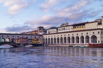 Obraz premium The swollen river Arno in Florence, Italy