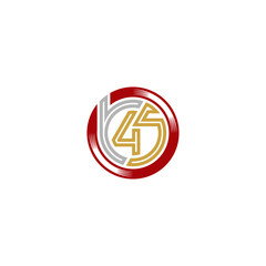 Initial letter B45 logo design vector unique