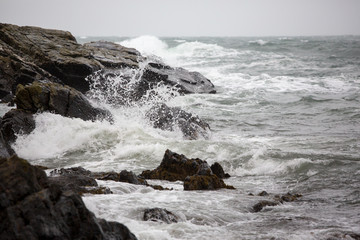 Grey winter Irish Sea, Isle of Man, British Isles