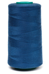 Spool of blue synthetic or cotton threads isolated on white background. Spool of yarn using for...