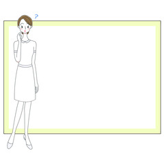 看護師とホワイトボードのイラスト