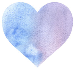 Watercolor Splash Hand Drawn Heart Shape Isolated
