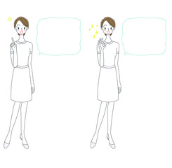 看護師と吹き出しのイラスト　コメント