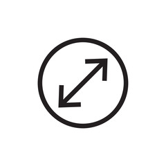 Circle arrow out top right icon vector isolated on background. Trendy web symbol. Pixel perfect. illustration EPS 10. - Vector.