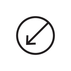 Connect arrow down left icon vector isolated on background. Trendy web symbol. Pixel perfect. illustration EPS 10. - Vector.