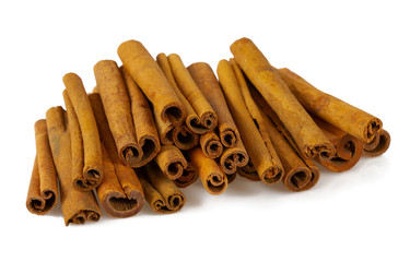 cinnamon sticks isolated on white background