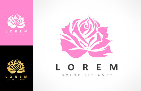 rose flower logo vector design