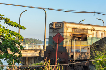 Images from the Interior of the second category train car in Sri Lanka from Colombo to Matara....