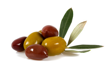 tasty olives isolated on white background