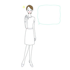 看護師と吹き出しのイラスト