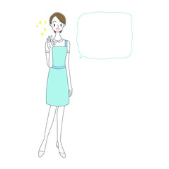 ヘルパー・介護士と吹き出しのイラスト