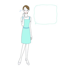 ヘルパー・介護士と吹き出しのイラスト