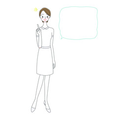 看護師と吹き出しのイラスト